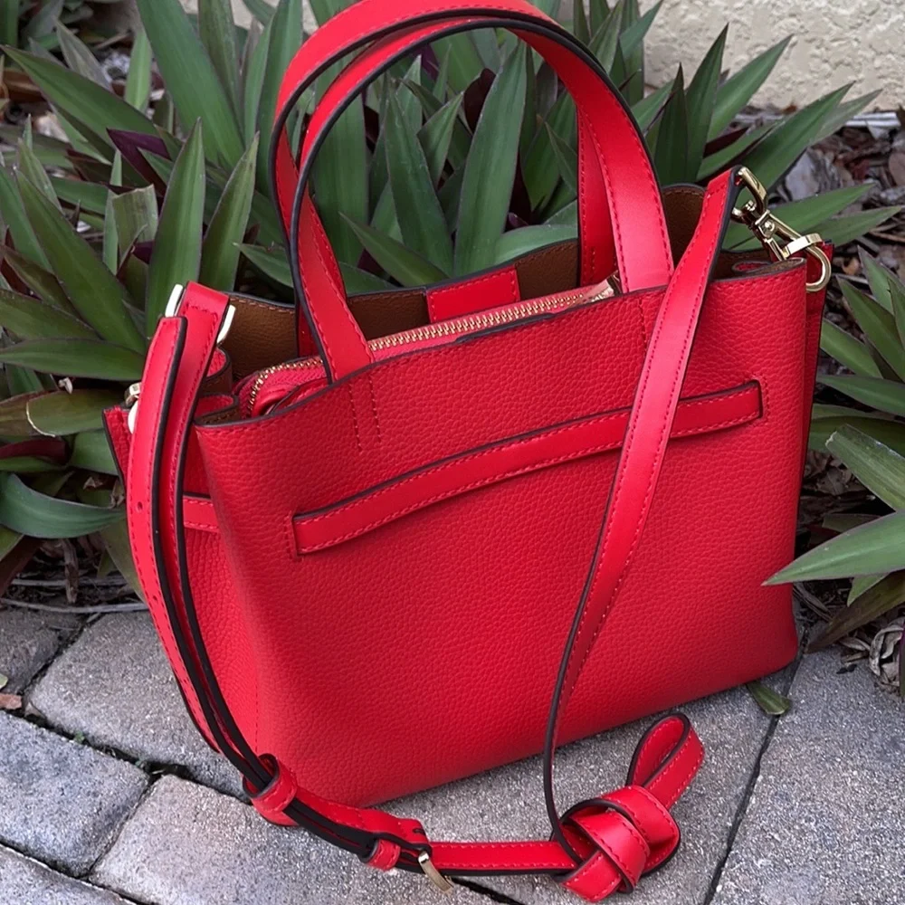 MICHAEL KORS EMILIA SMALL SATCHEL DARK SANGRIA - Picture 8 of 16